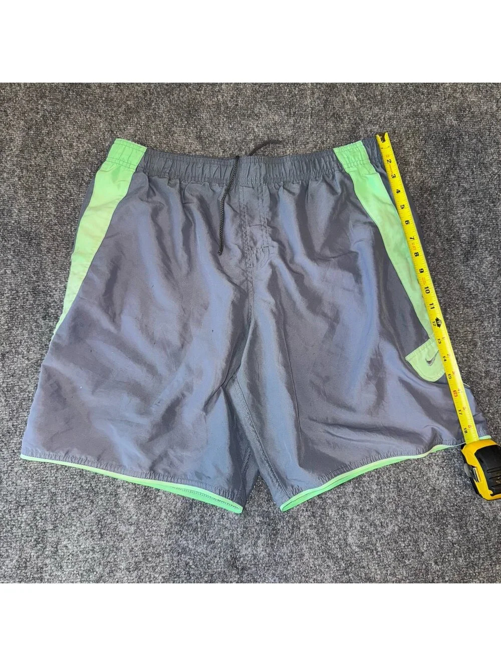 Nike Cyan Accent Lined Swim Trunks Mens LG Vtg y2k 90s Rare